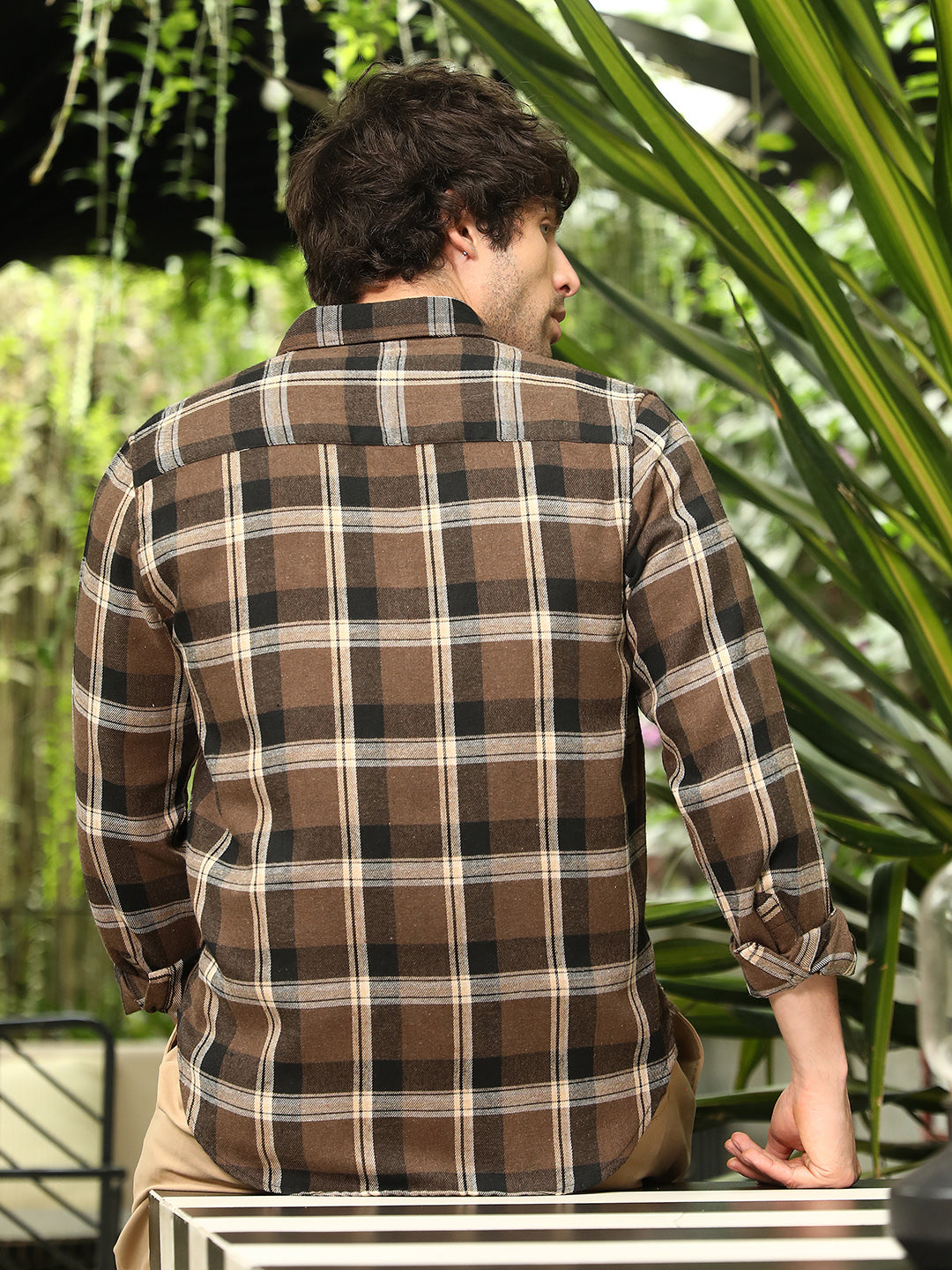 Button-Down Ombre-Plaid Shirt
