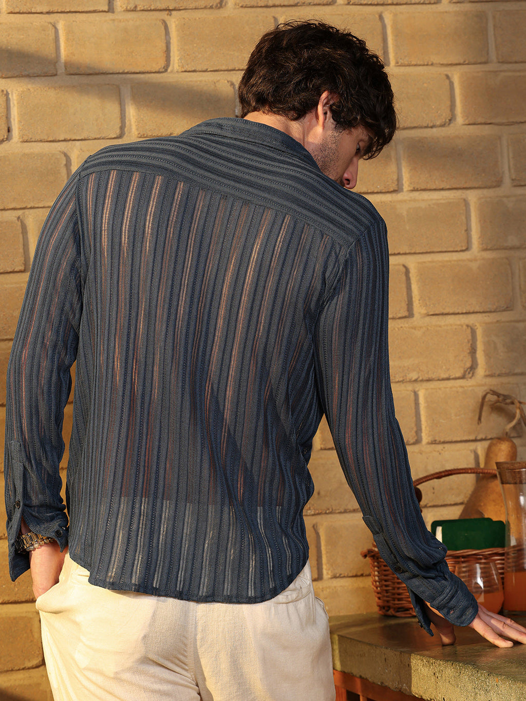 Panel Jacquard-Knit Shirt