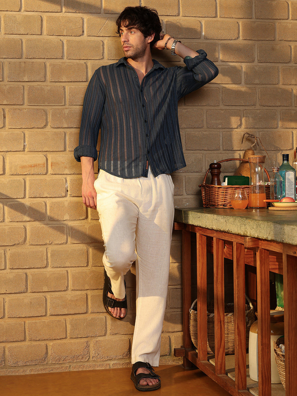 Panel Jacquard-Knit Shirt