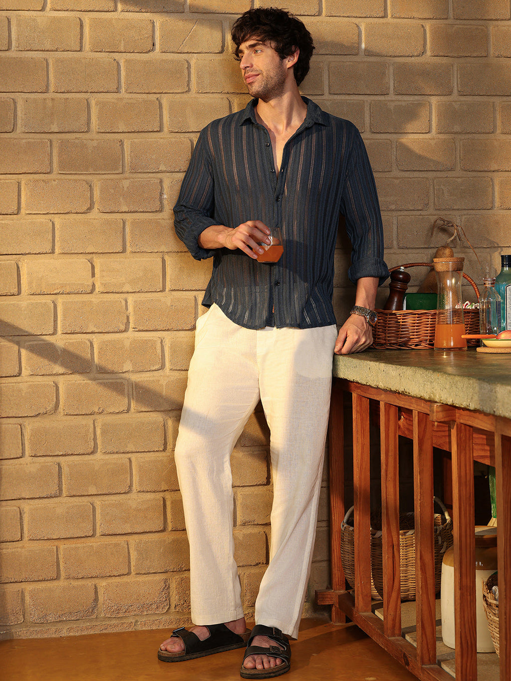 Panel Jacquard-Knit Shirt