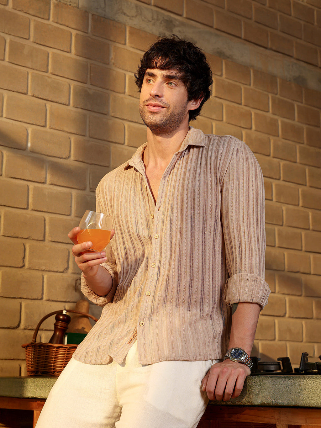 Panel Jacquard-Knit Shirt