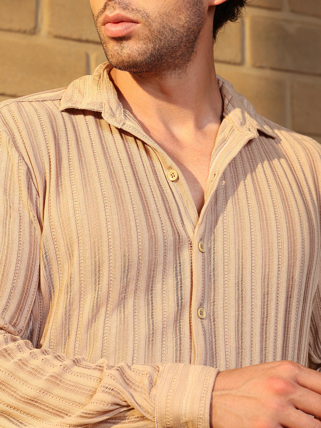 Panel Jacquard-Knit Shirt