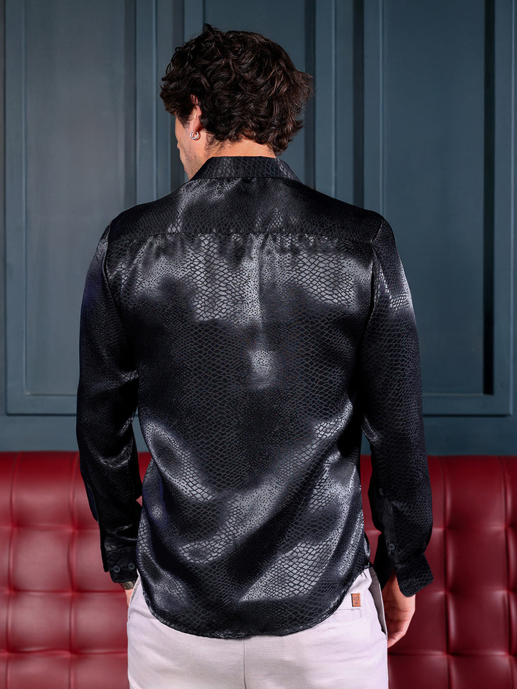 Reptilia Satin-Jacquard Shirt