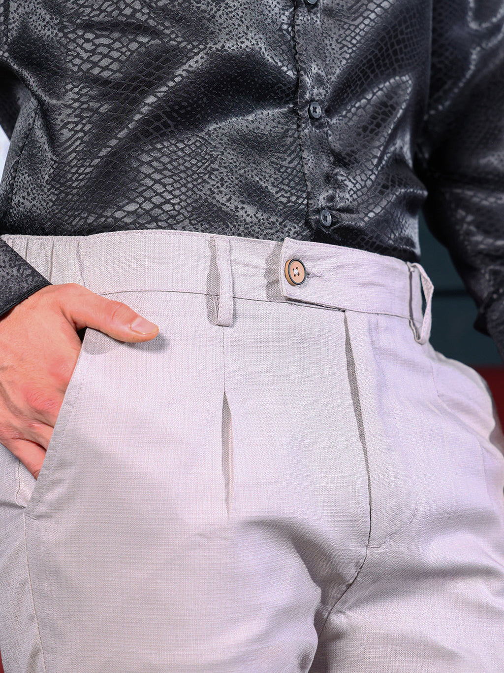 Pleated Slim-Tailored Trousers