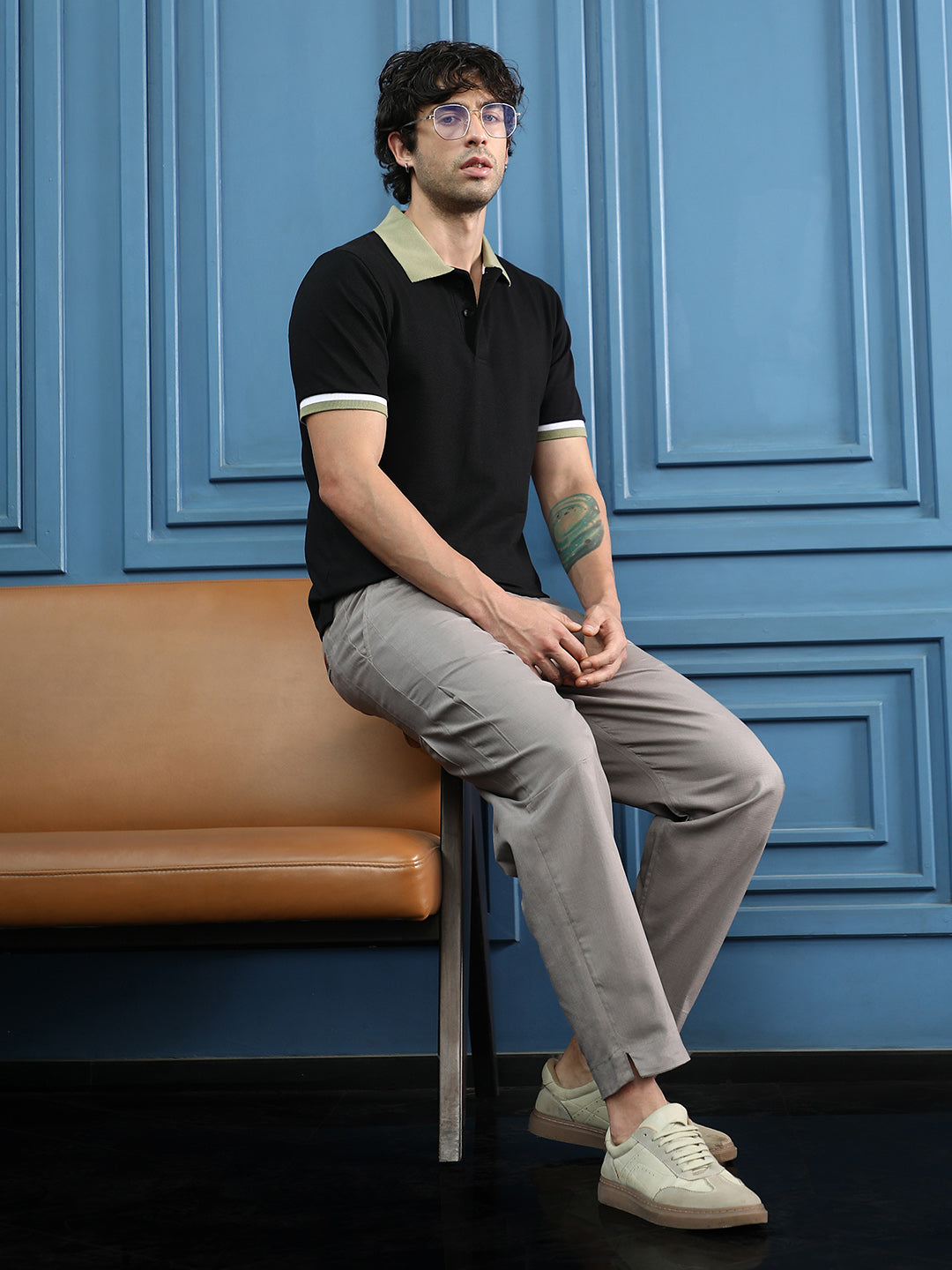 Linen-Blend Chino Trousers