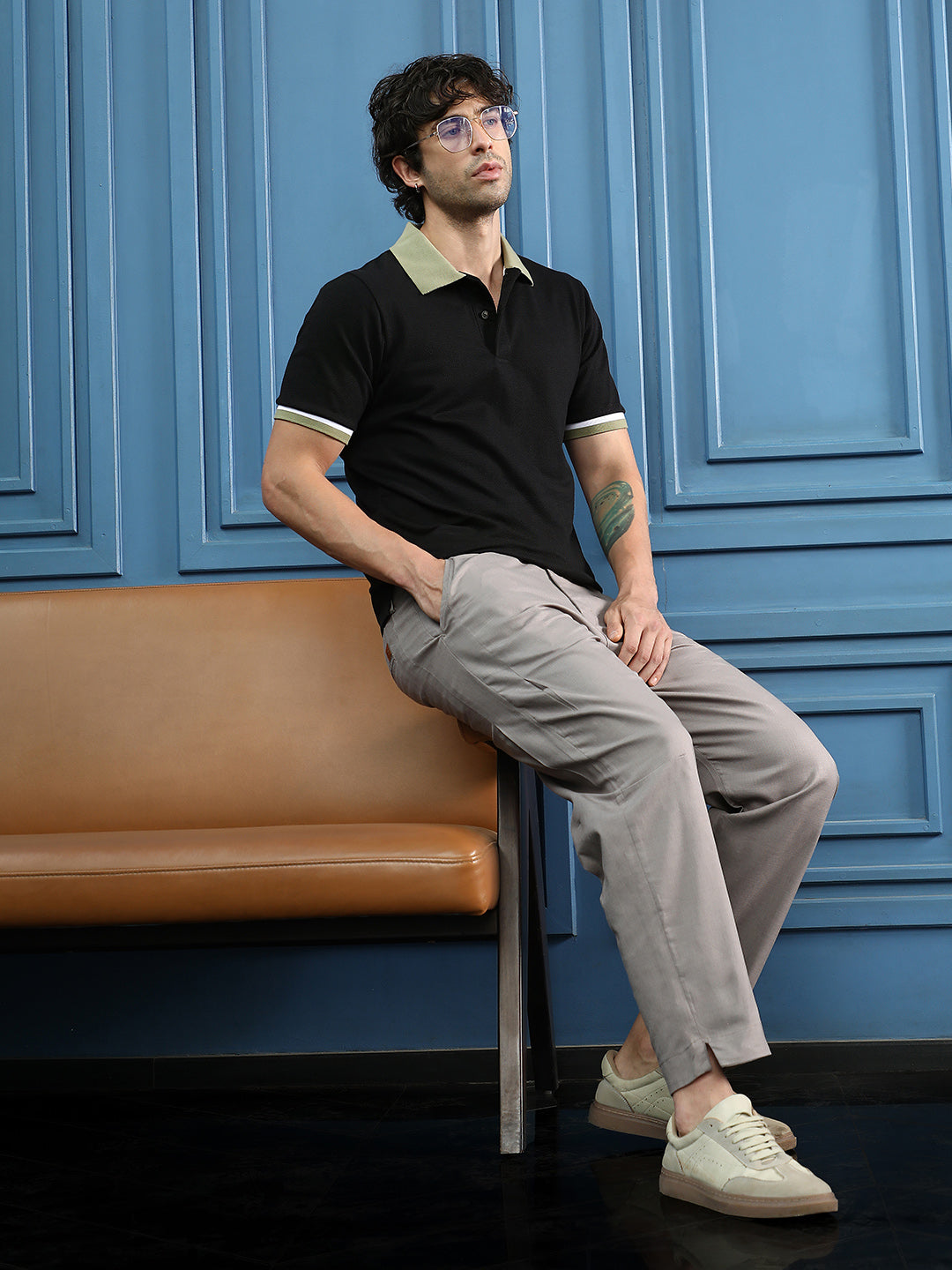 Linen-Blend Chino Trousers