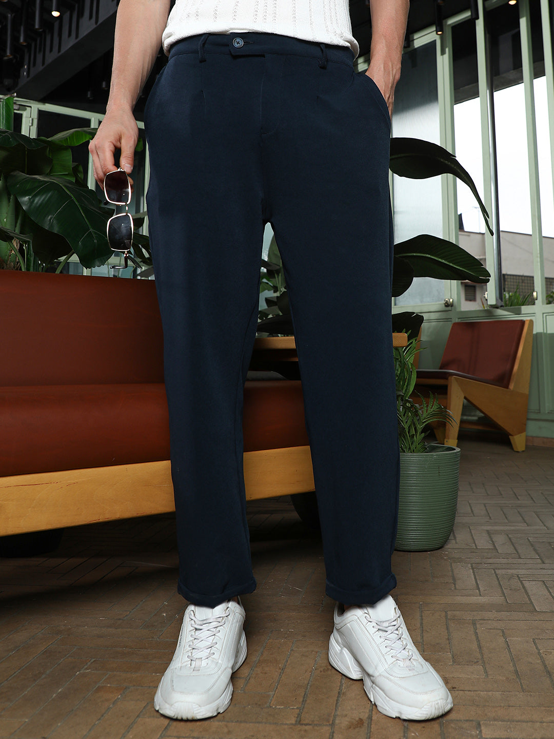 Pleated Cuffed Trousers