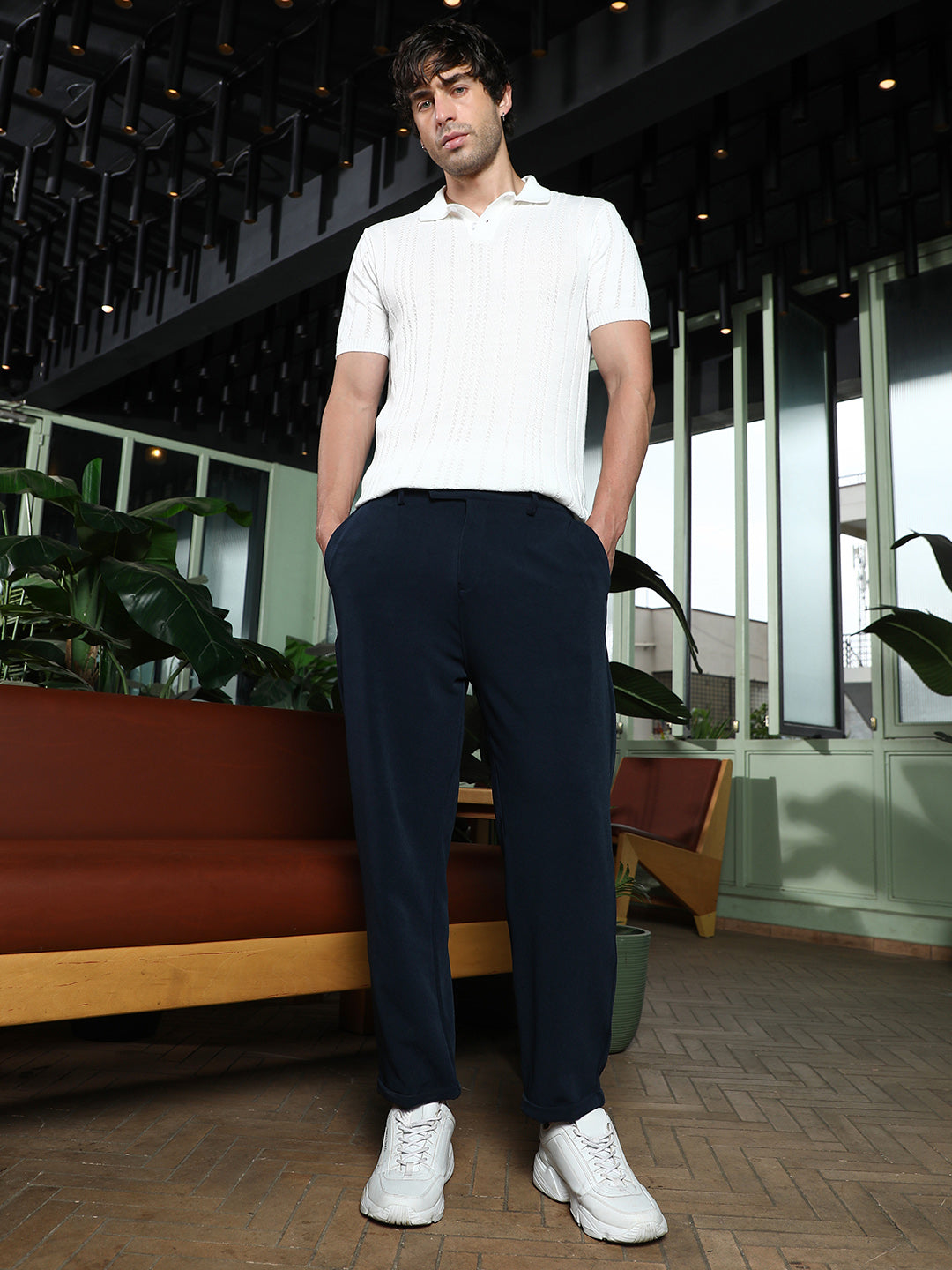 Pleated Cuffed Trousers