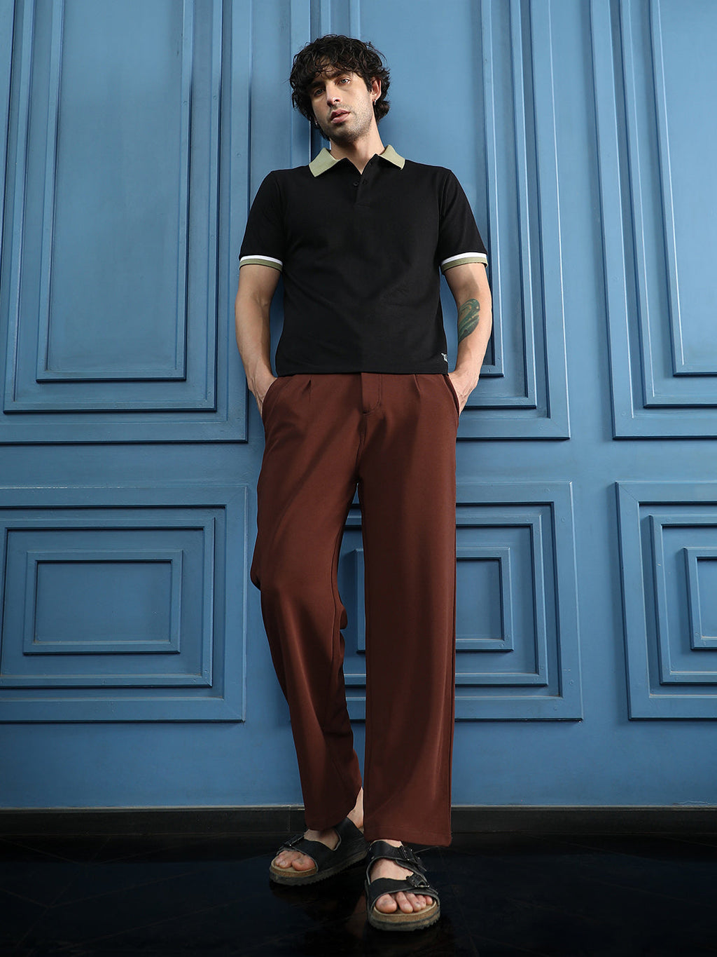 Ribbed Straight-Fit Trousers
