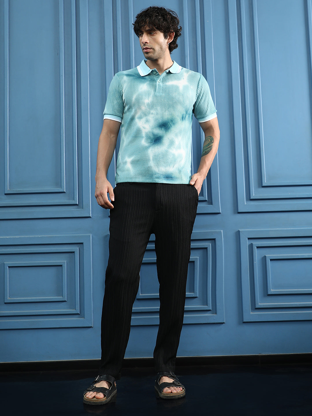 Pin-Tactile Chino Trousers