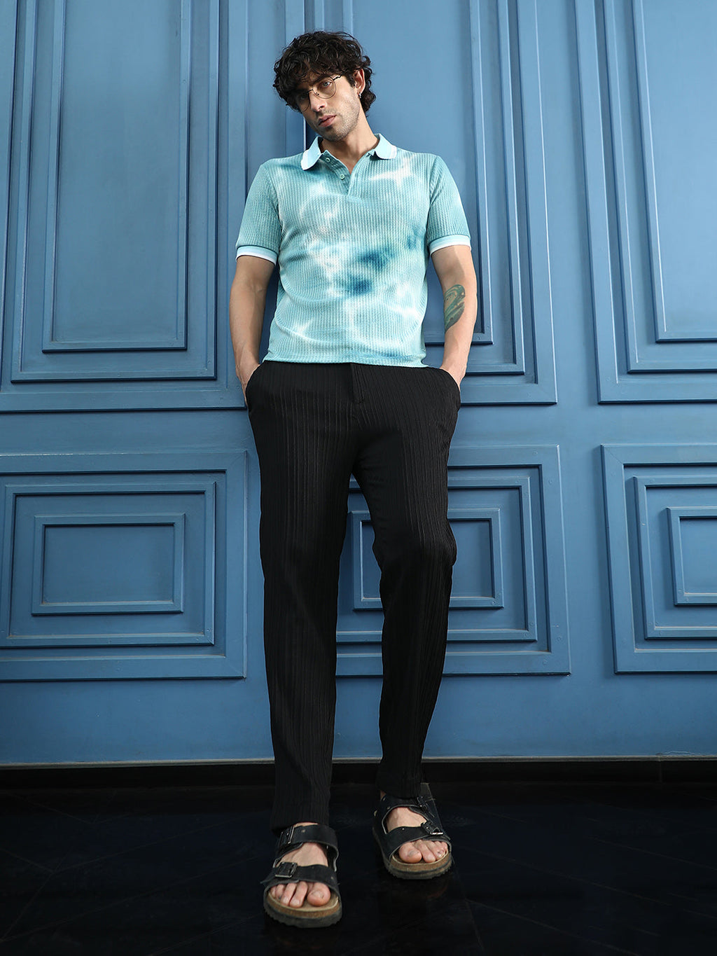 Pin-Tactile Chino Trousers