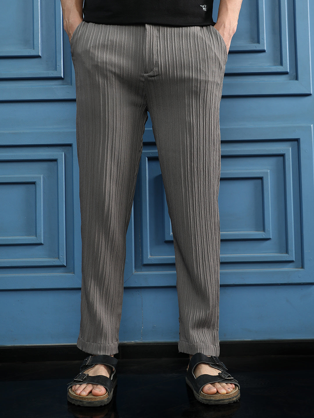 Pin-Tactile Chino Trousers