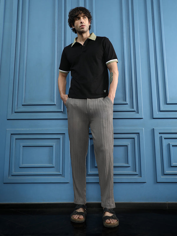 Pin-Tactile Chino Trousers