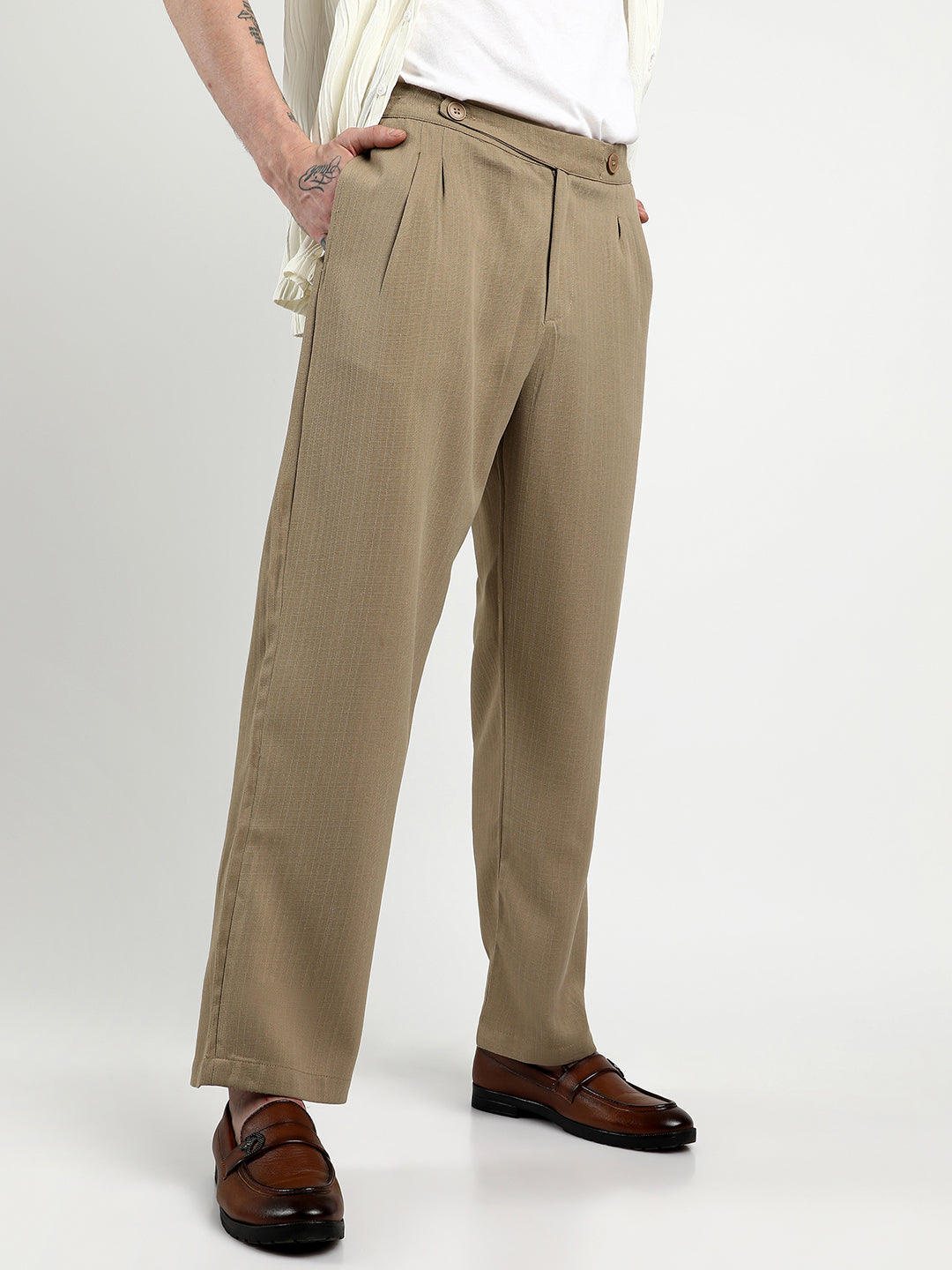 Linen Blend Linen Tan Pants MEN'S LINEN BLEND RELAXED PANTS