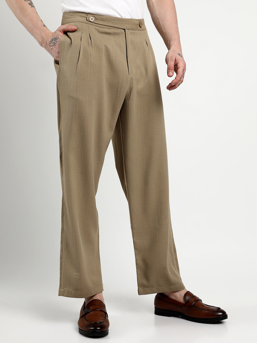 Tailored Linen-Blend Trousers