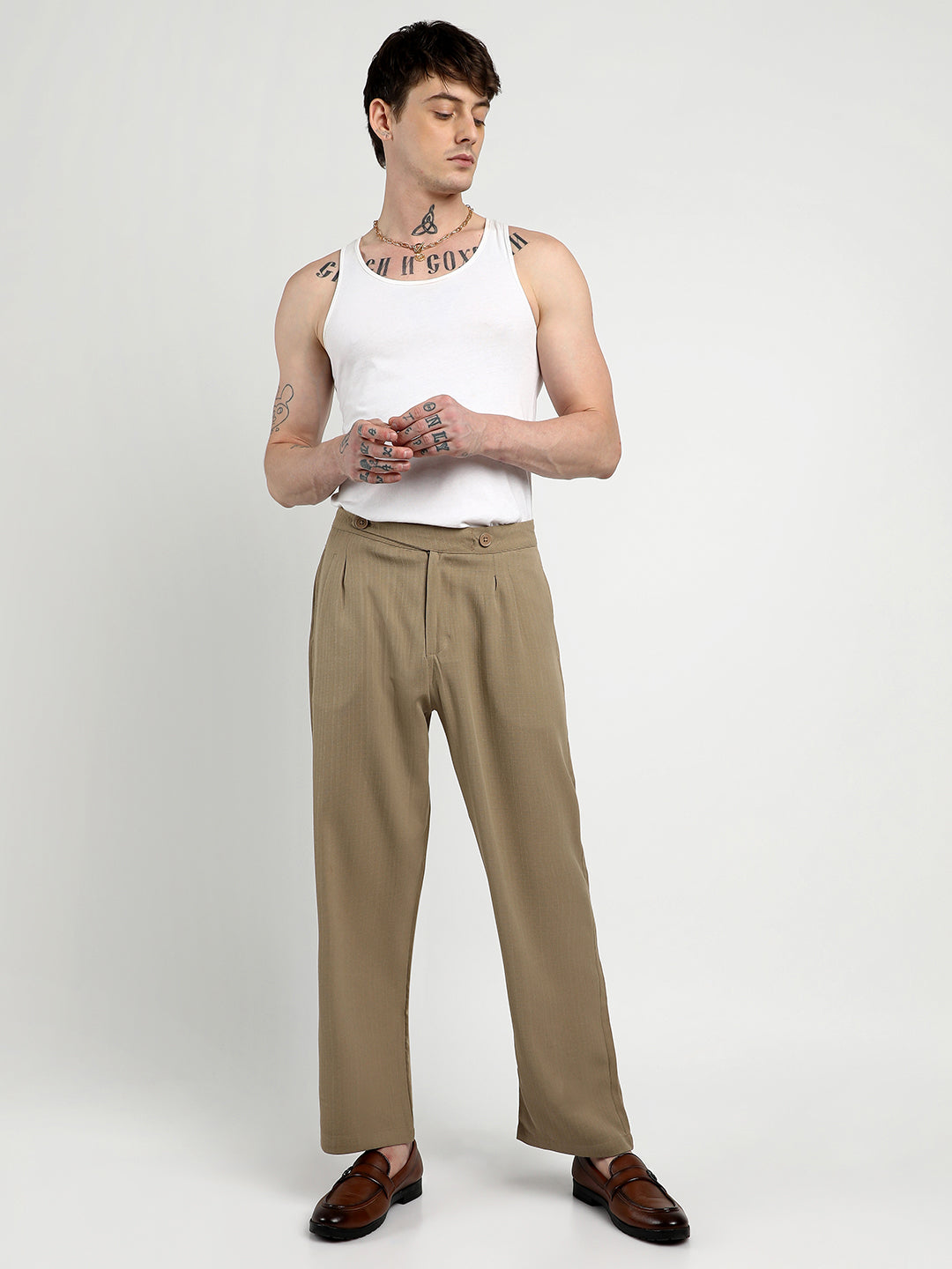 Tailored Linen-Blend Trousers