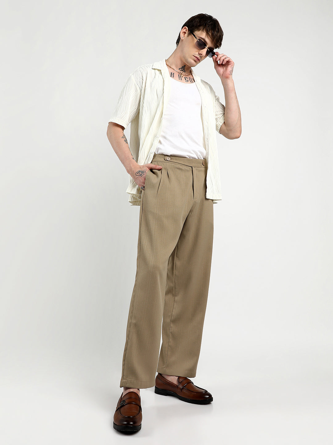 Tailored Linen-Blend Trousers