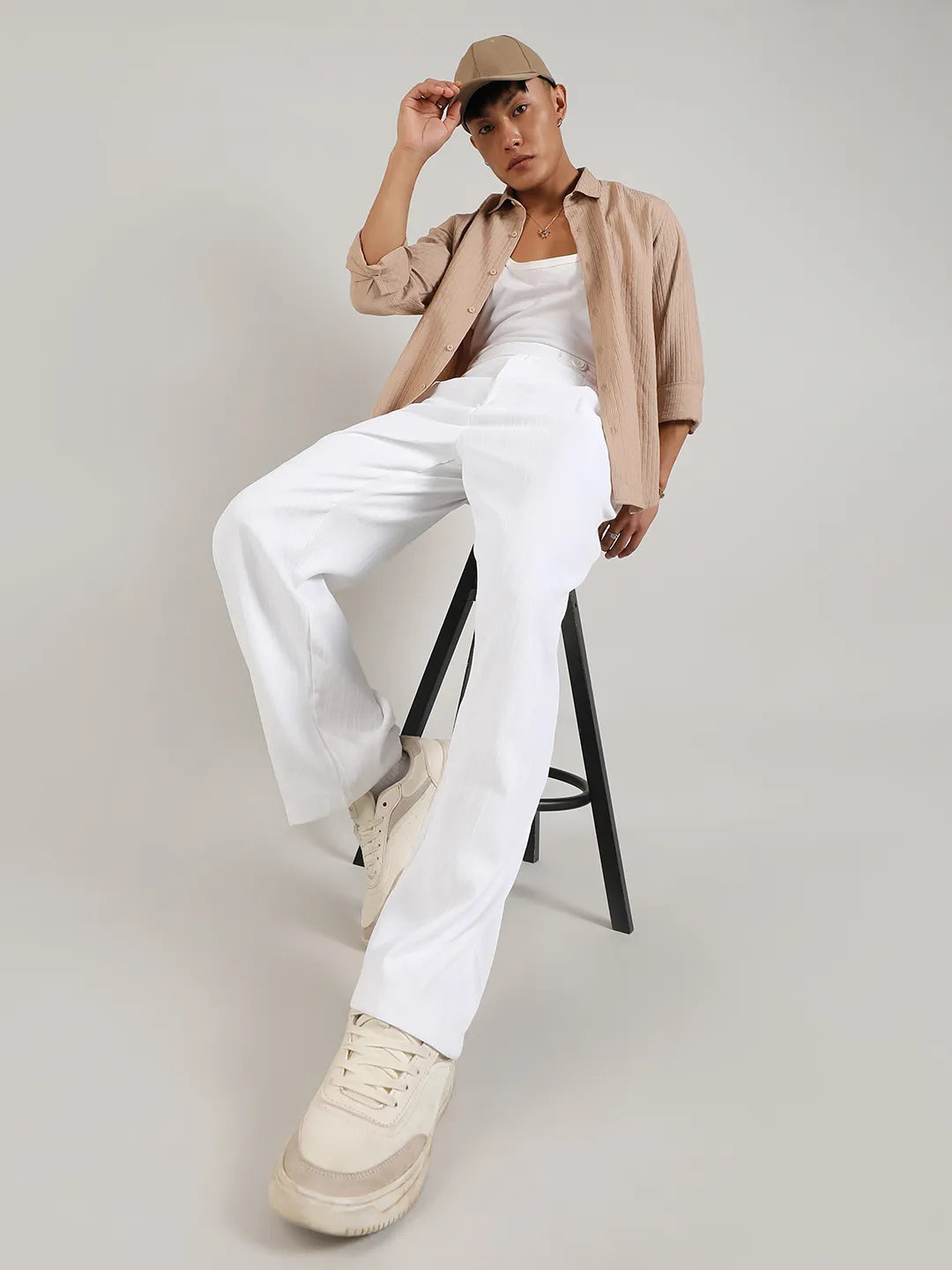 Tailored Linen-Blend Trousers
