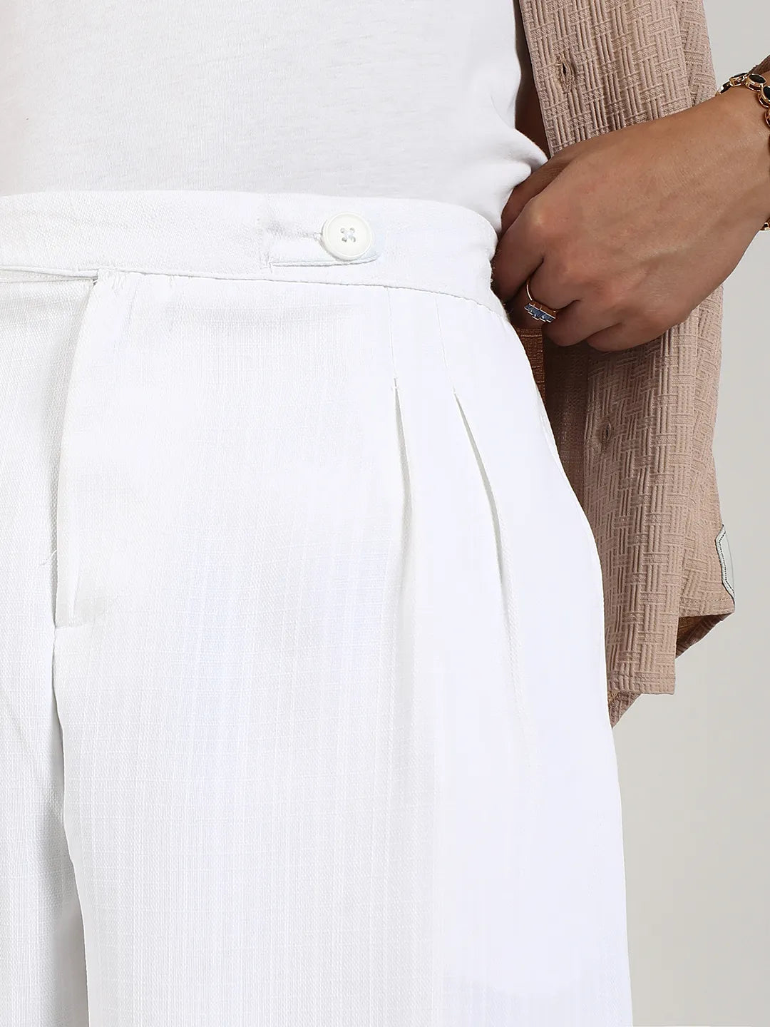 Tailored Linen-Blend Trousers