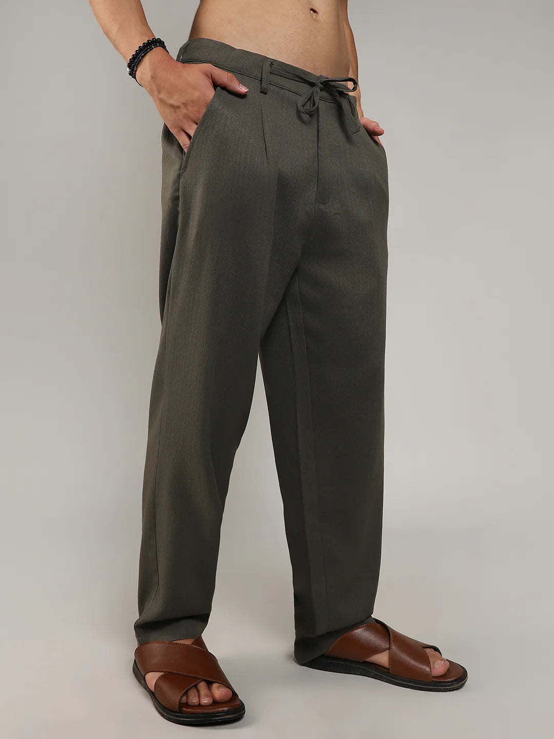 Tailored Linen-Blend Trousers