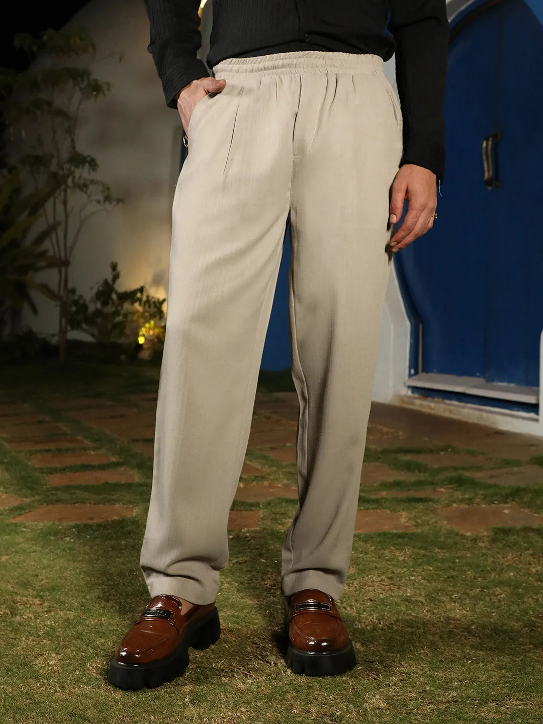 Tailored Linen-Blend Trousers