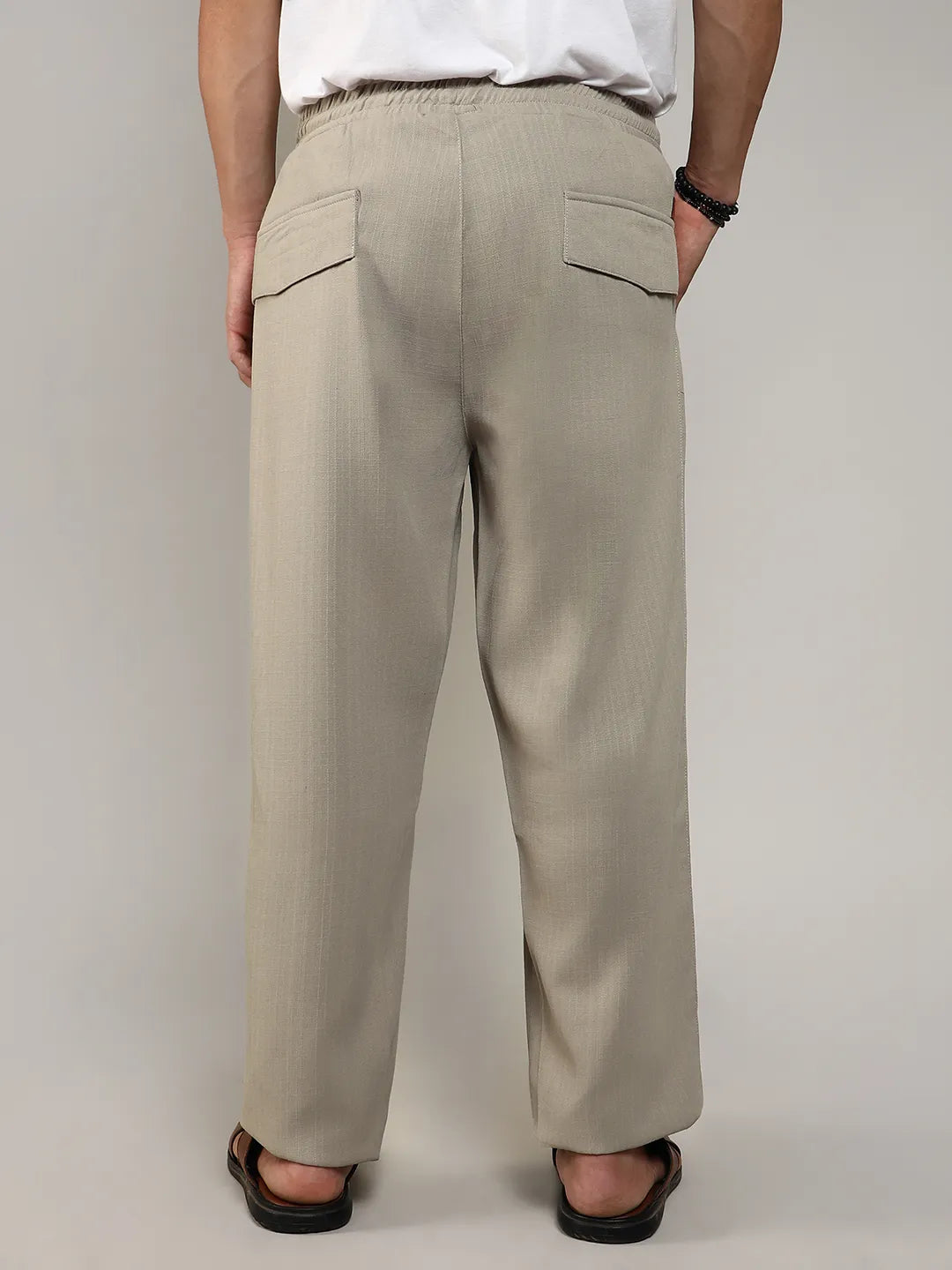 ₹899 | Campus Sutra Men's Light Weight Greige Tailored Linen ₹899 | Campus Sutra Men's Light Weight Greige Tailored Linen