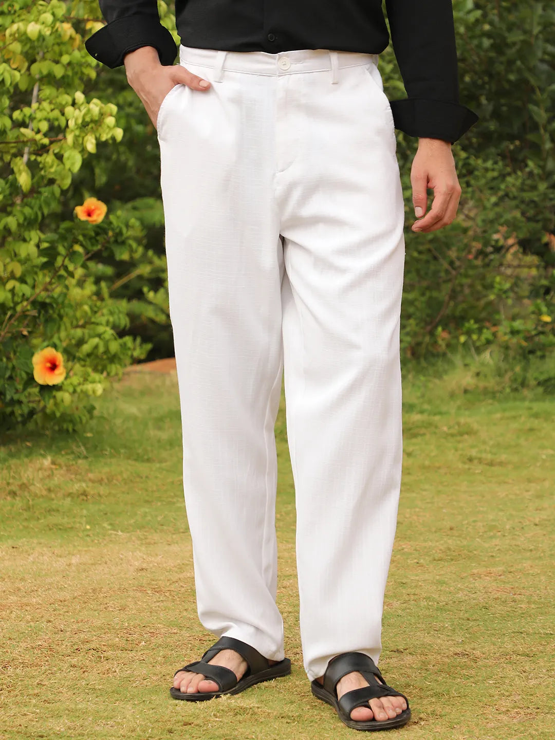 Tailored Linen-Blend Trousers