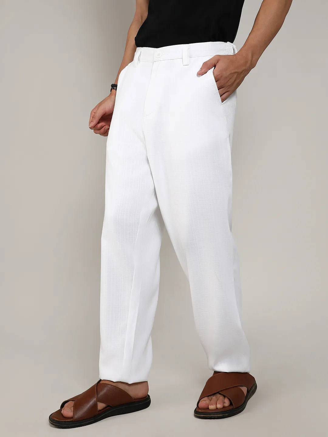 Tailored Linen-Blend Trousers