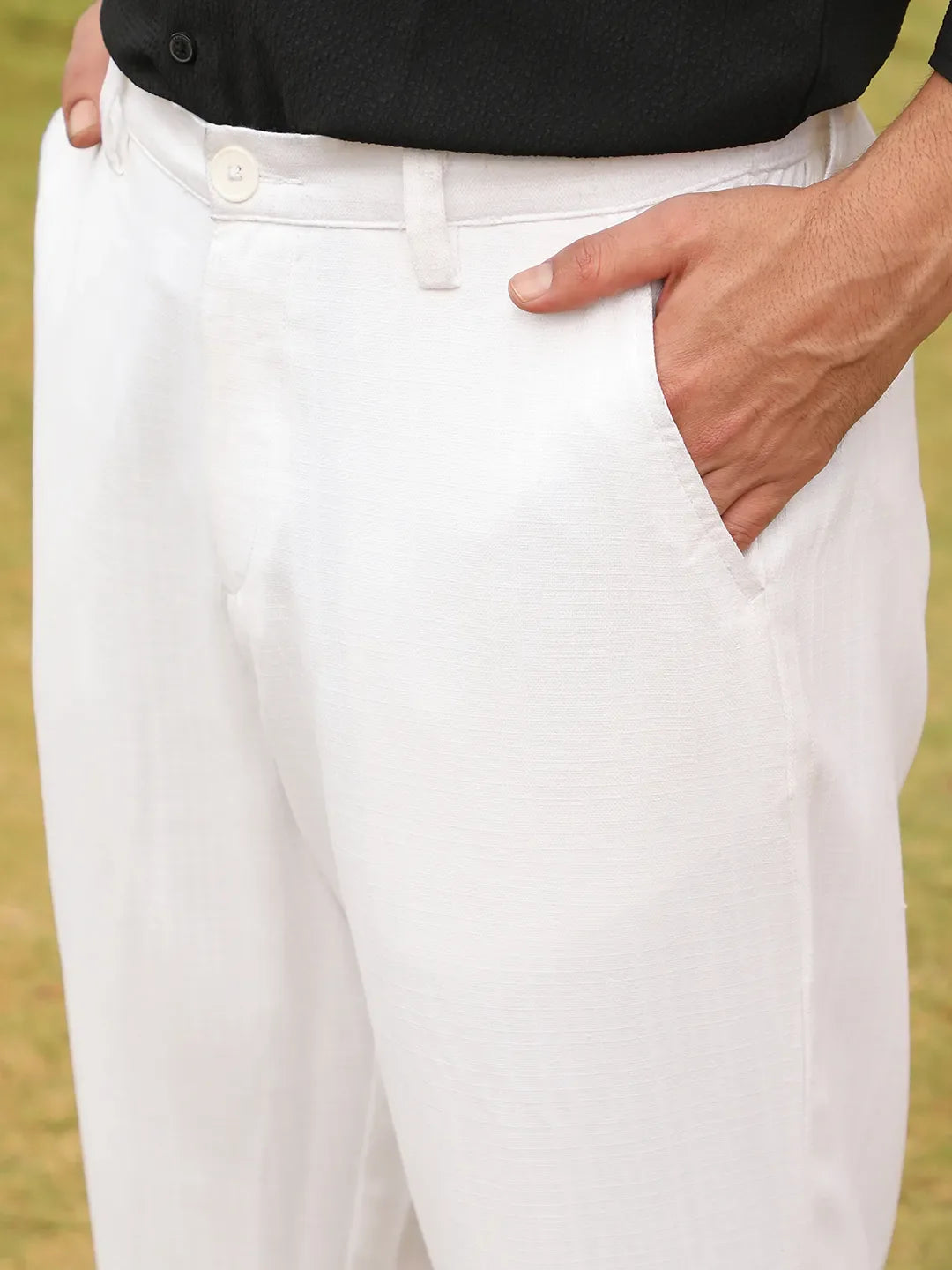 Tailored Linen-Blend Trousers