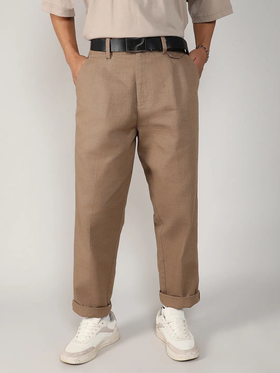 Tailored Linen-Blend Trousers