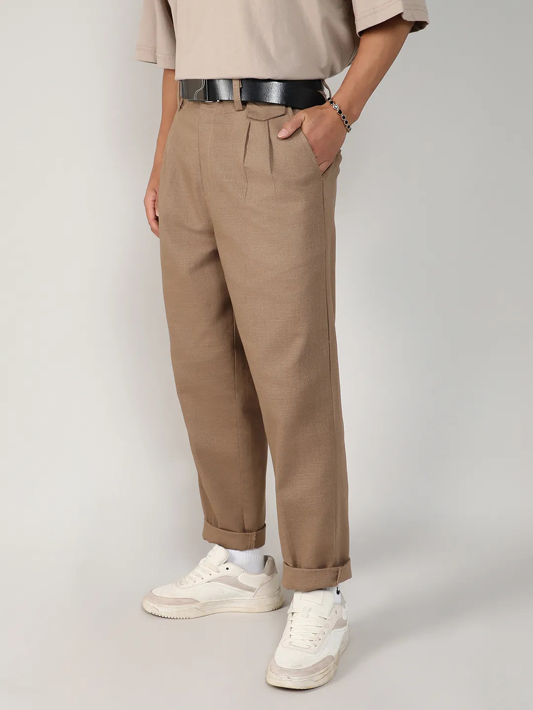 Tailored Linen-Blend Trousers