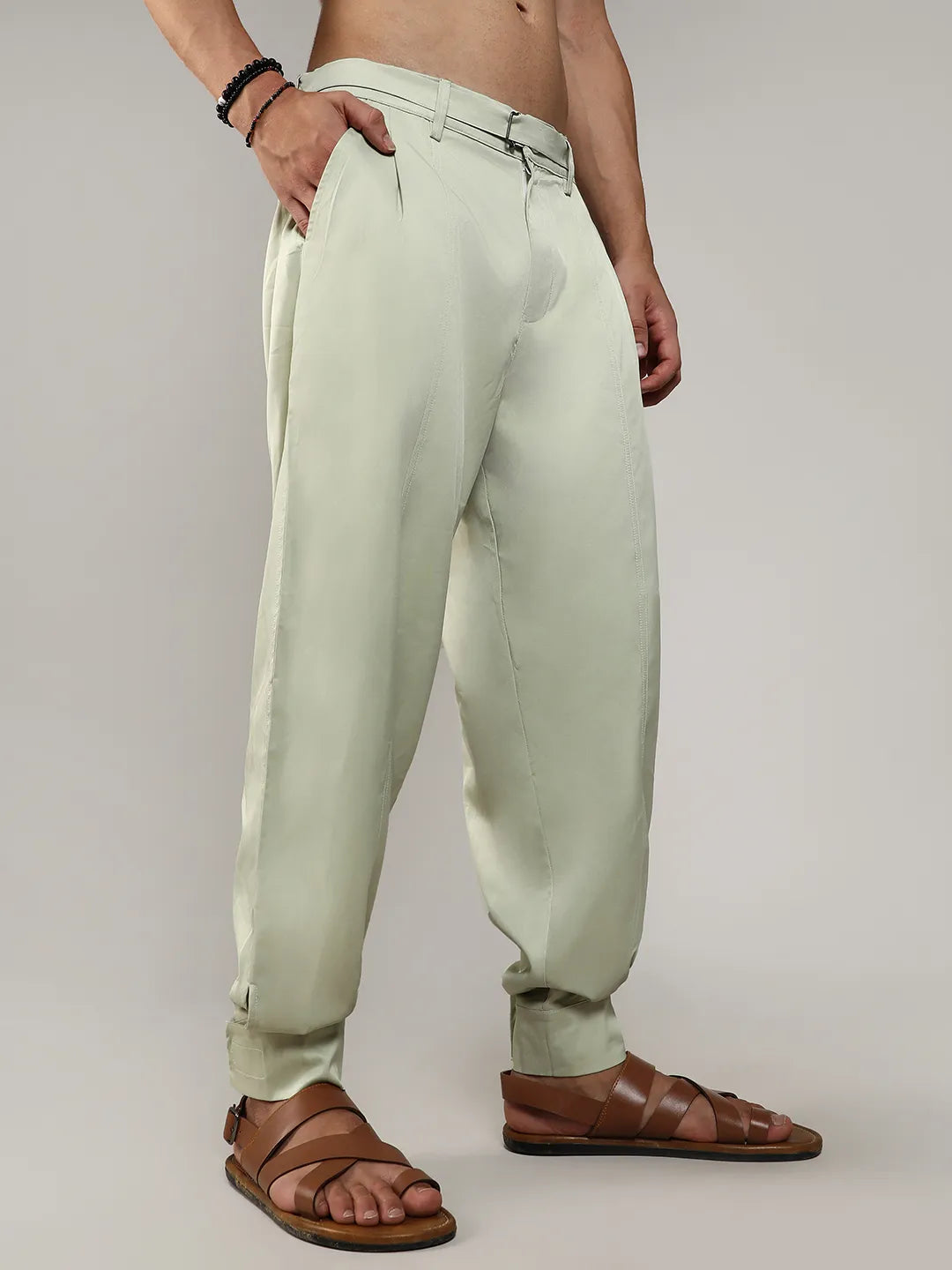 Satin Tapered Trousers