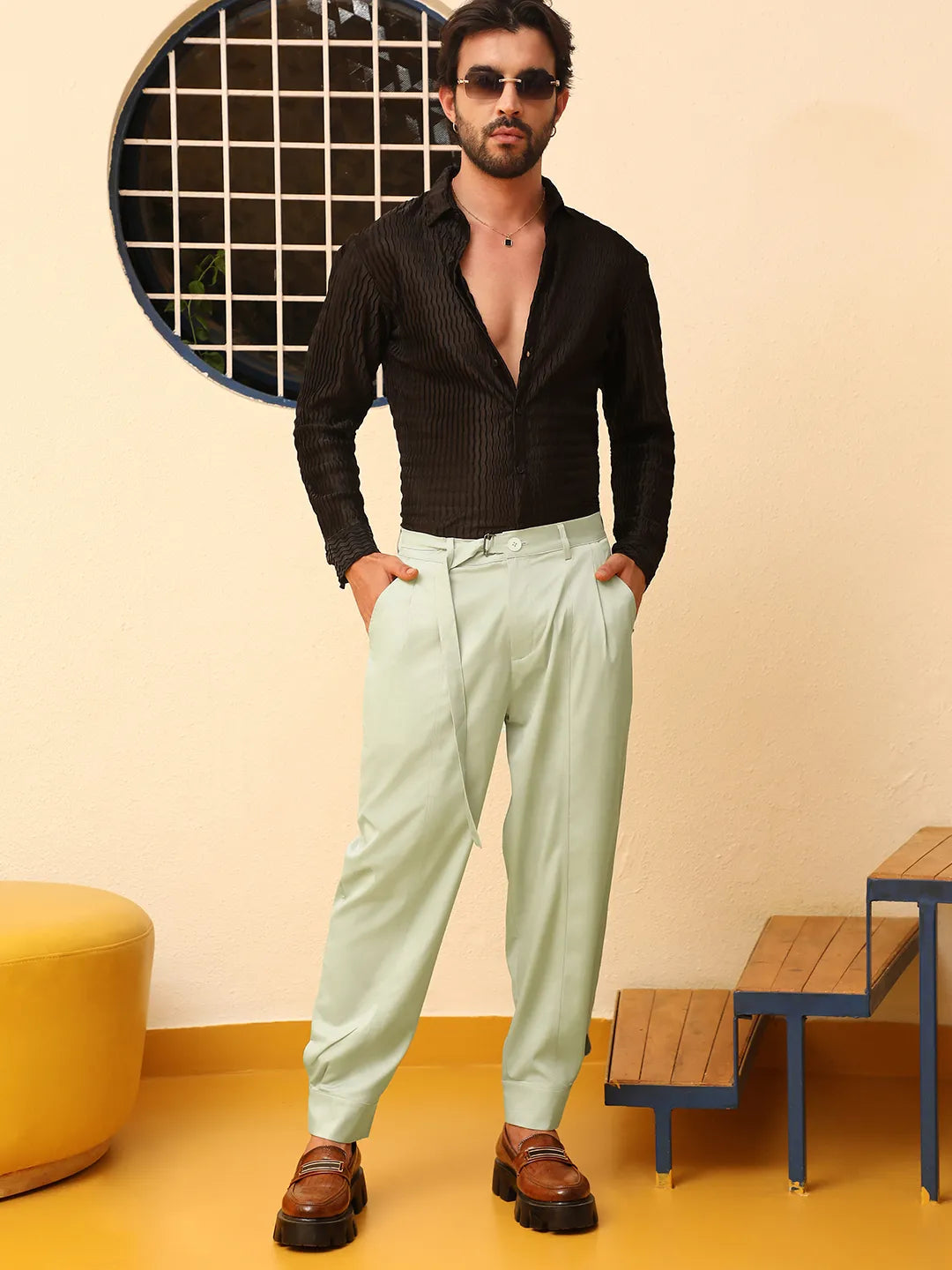 Satin Tapered Trousers