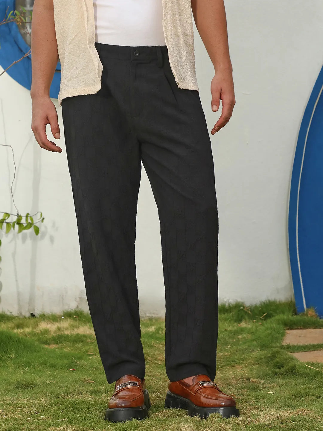 Lightweight - Creased-Check Trousers