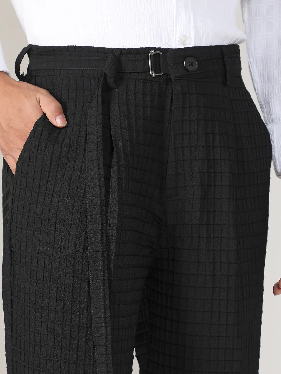 Lightweight - Textured Graph Check Trousers