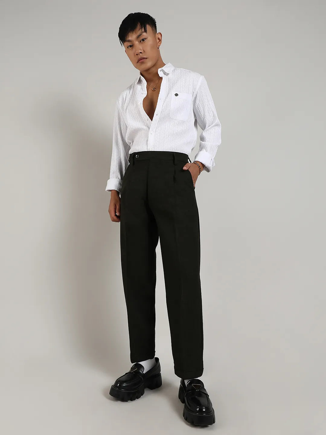 Tailored Linen-Blend Trousers