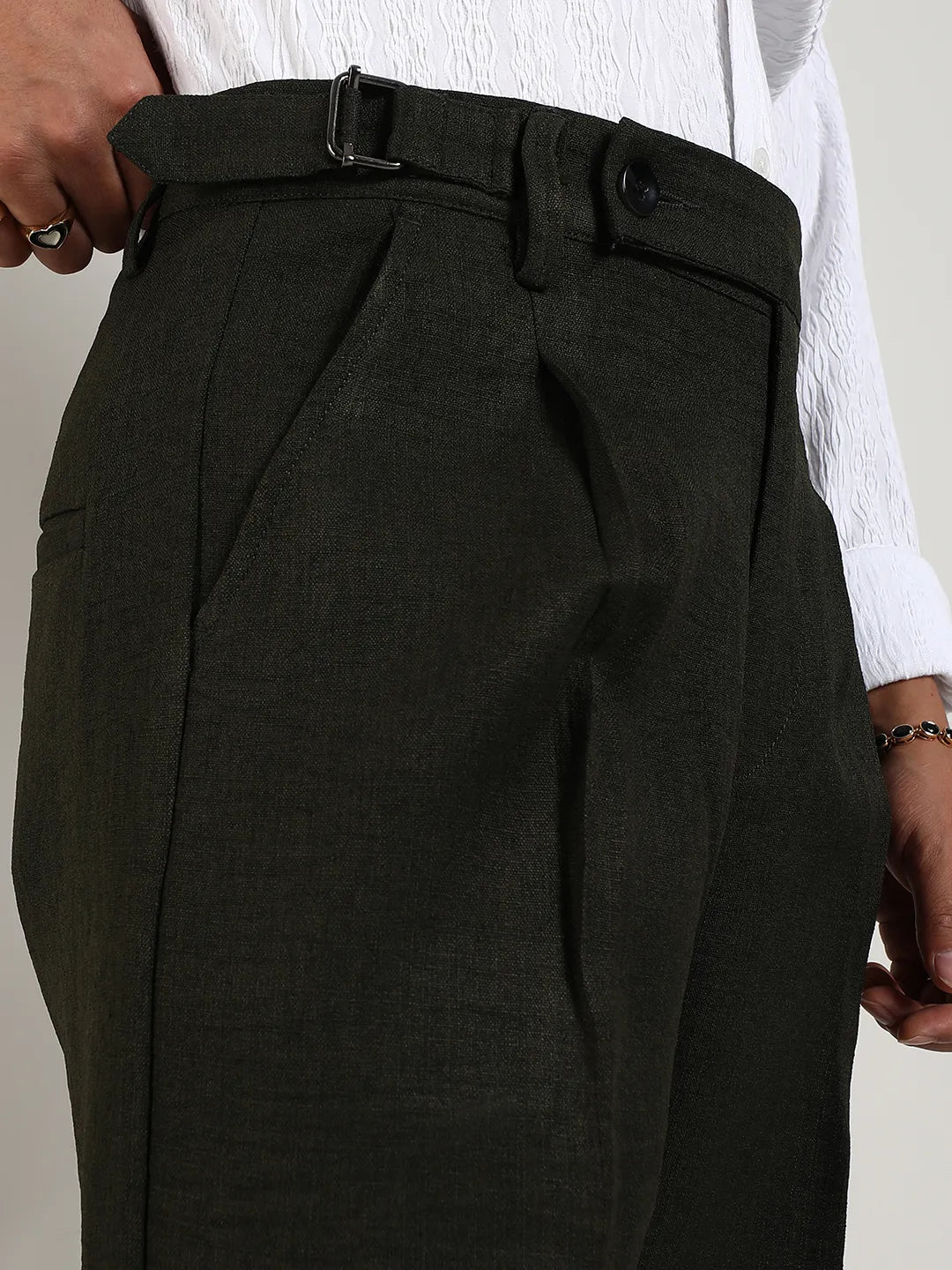 Tailored Linen-Blend Trousers