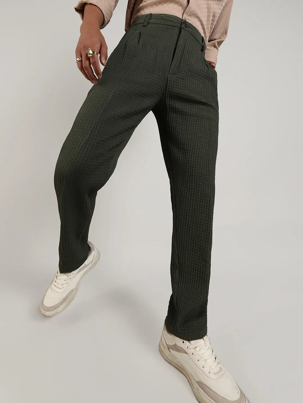 Lightweight - Textured Graph Check Trousers