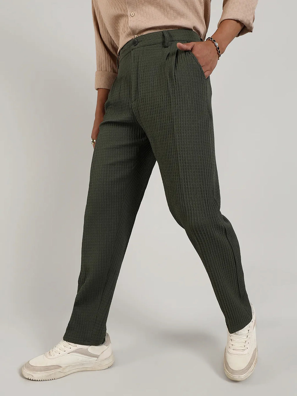 Lightweight - Textured Graph Check Trousers