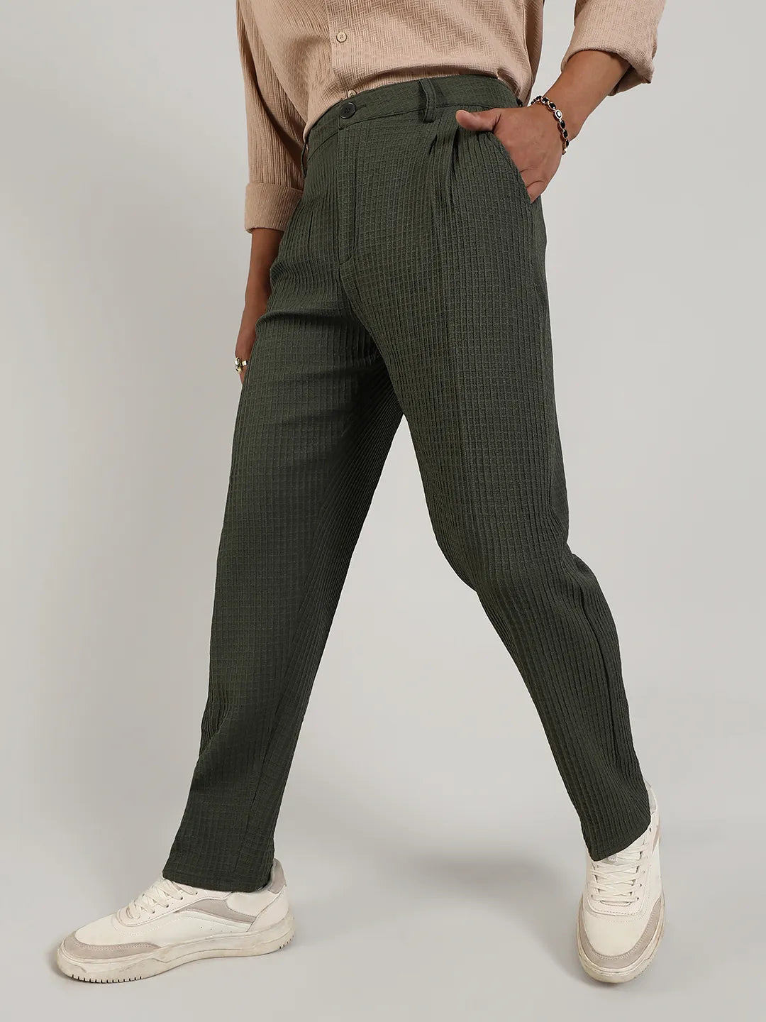 Lightweight - Textured Graph Check Trousers