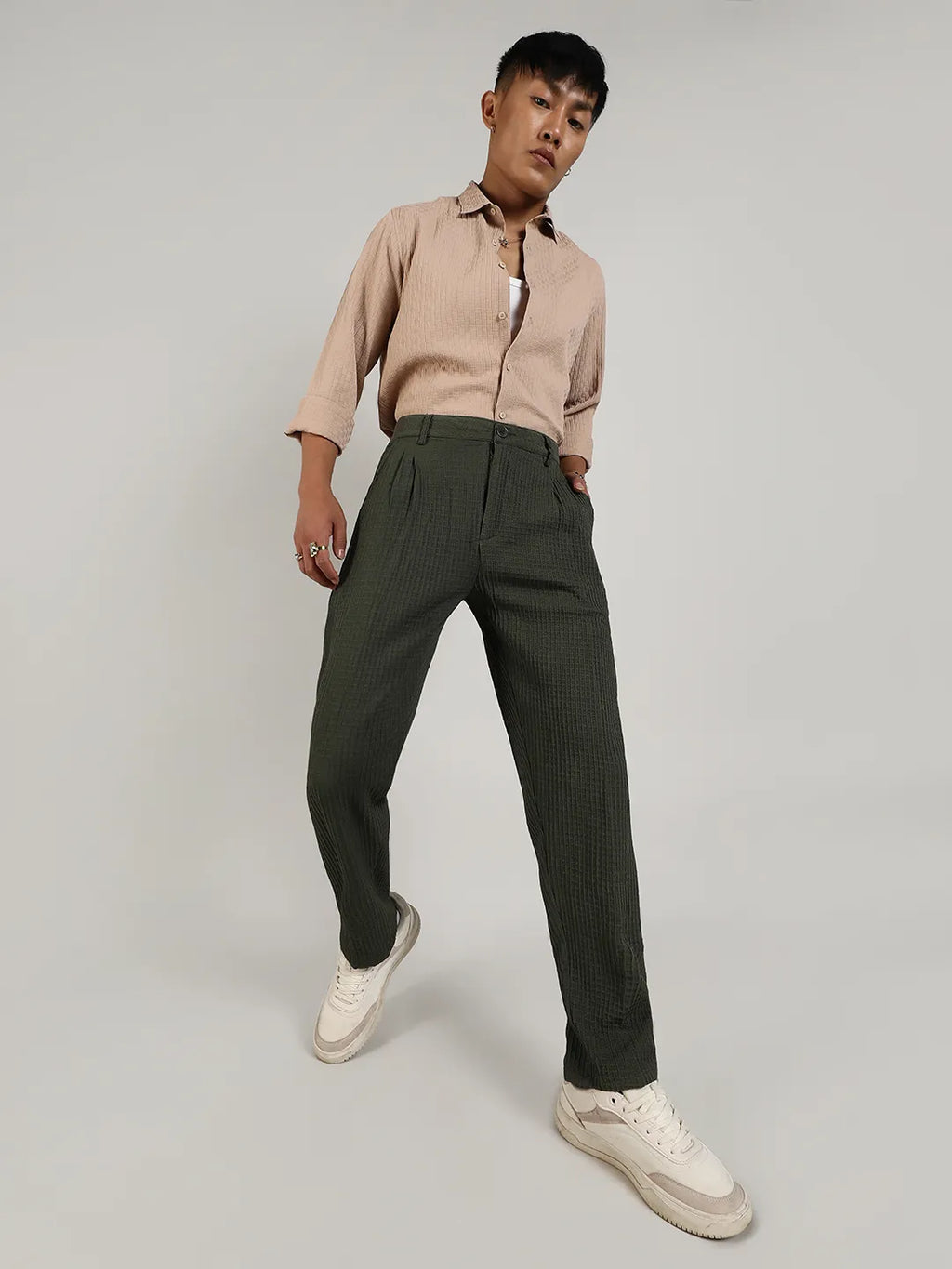 Lightweight - Textured Graph Check Trousers