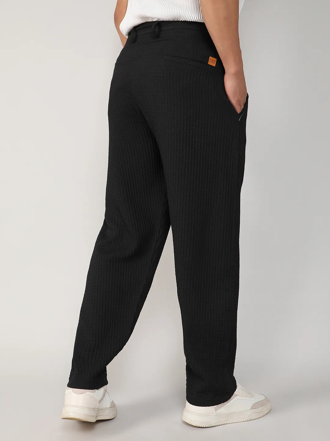 Textured Graph Check Trousers