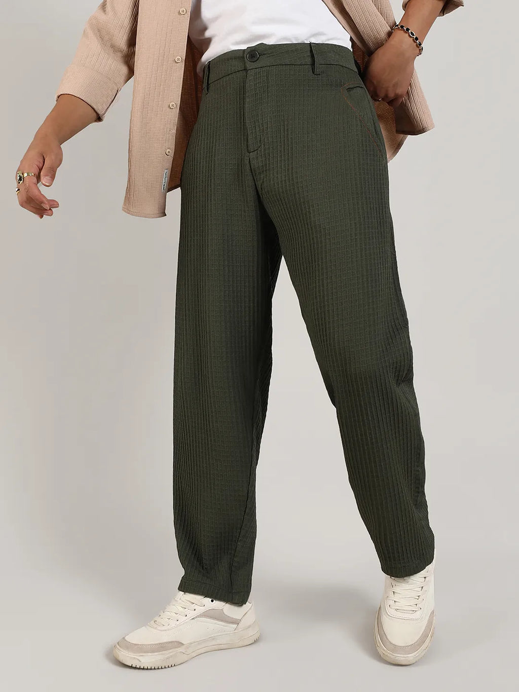 Lightweight - Textured Graph Check Trousers