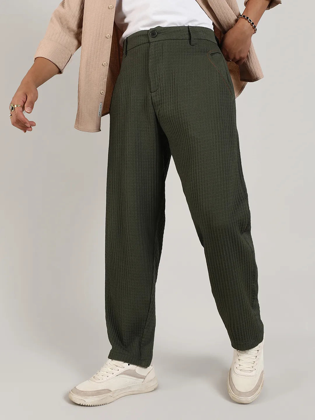 Lightweight - Textured Graph Check Trousers