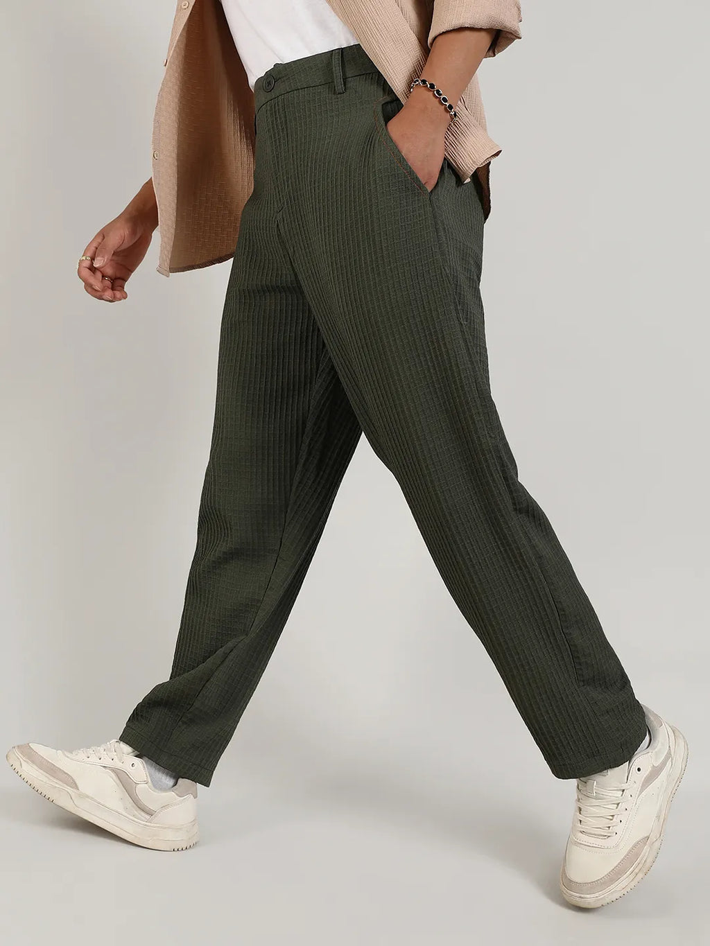 Lightweight - Textured Graph Check Trousers