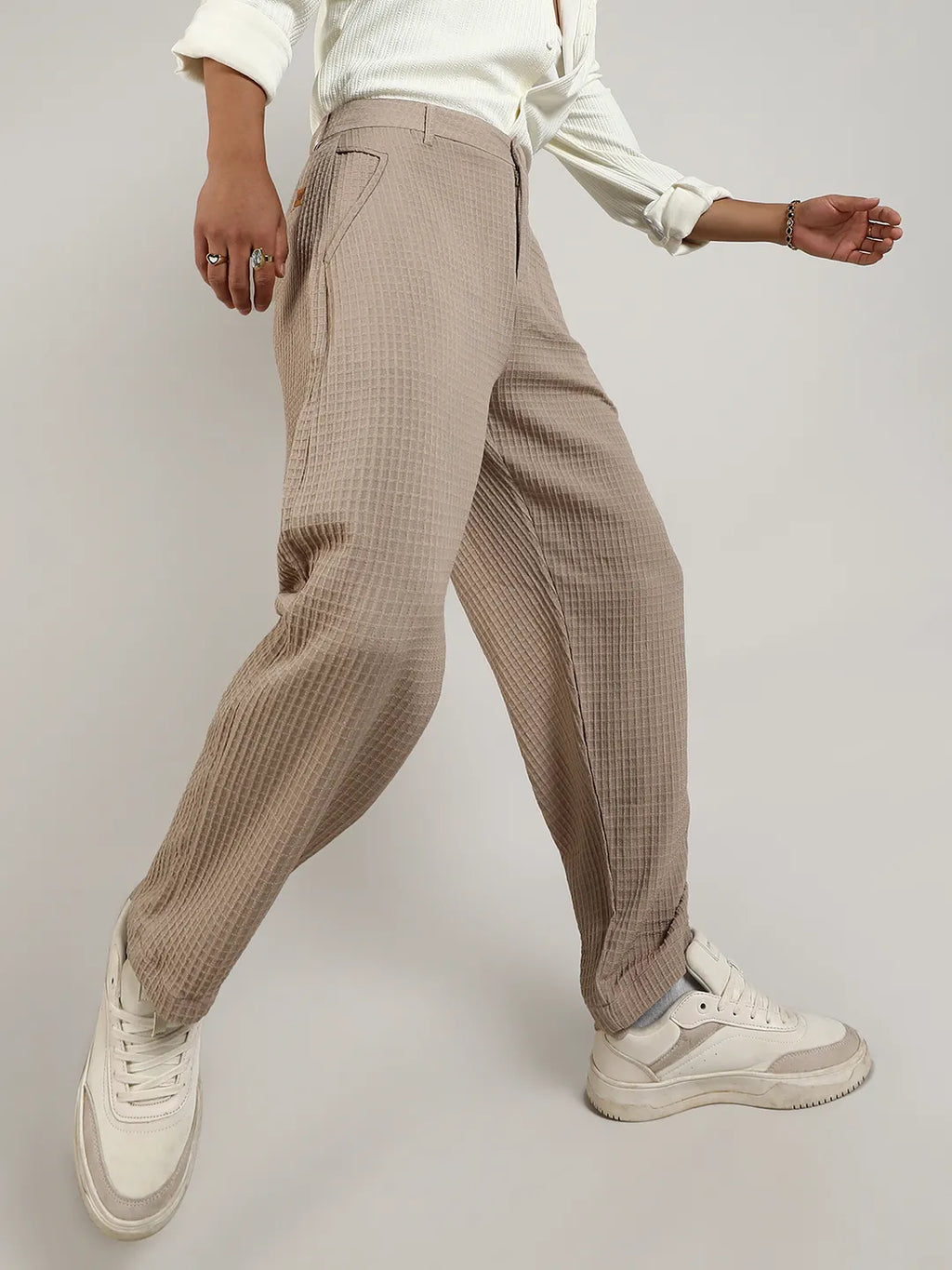 Lightweight - Textured Graph Check Trousers