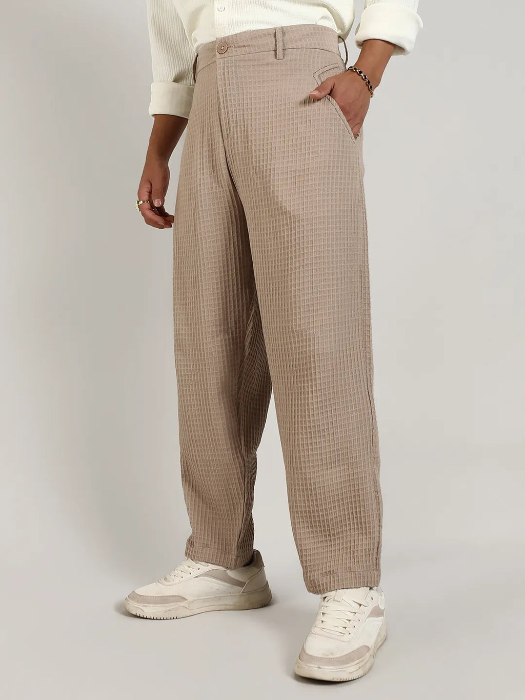 Lightweight - Textured Graph Check Trousers