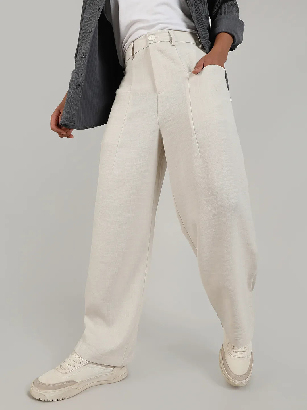 Tailored Linen-Blend Trousers