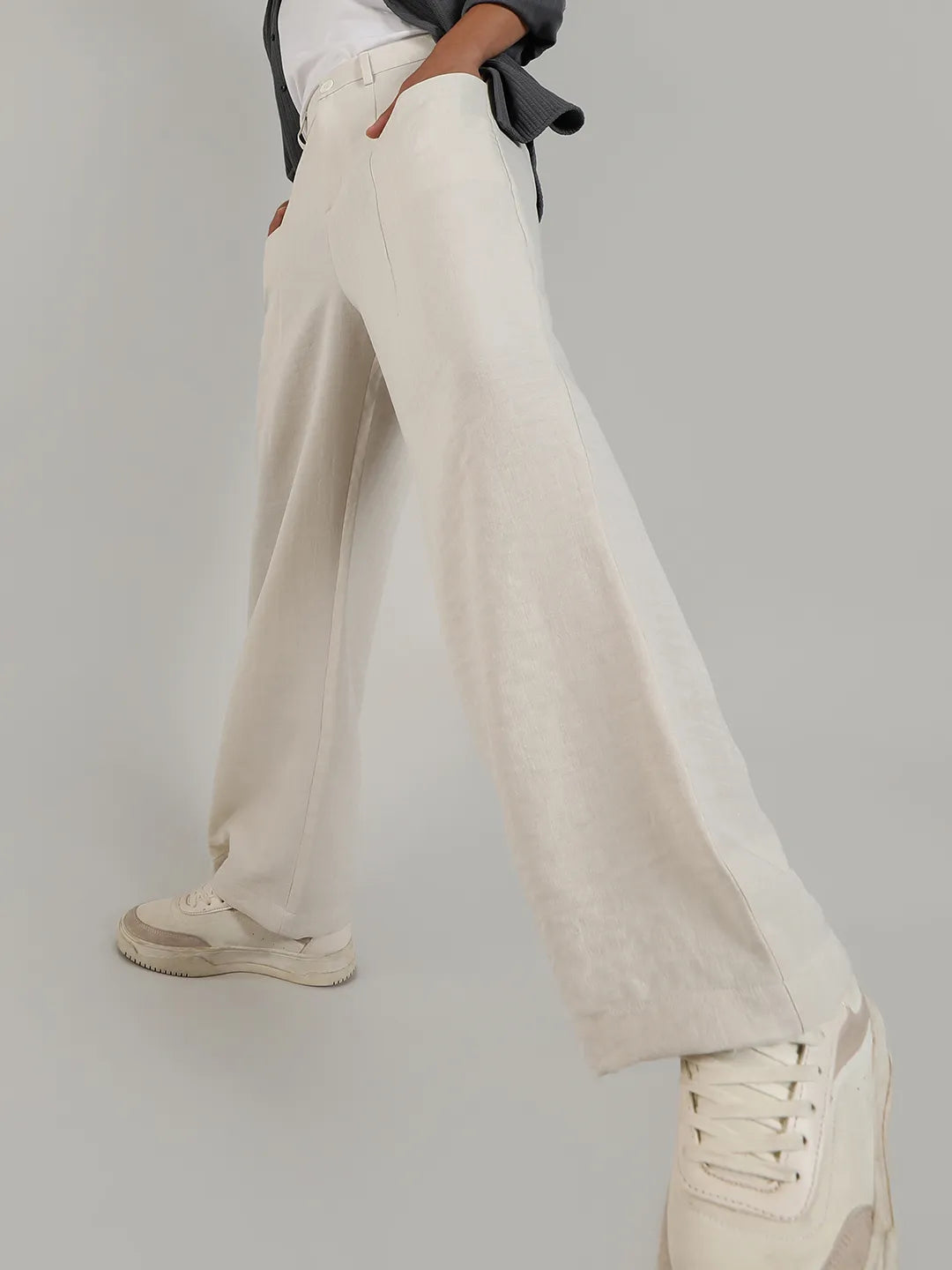 Tailored Linen-Blend Trousers