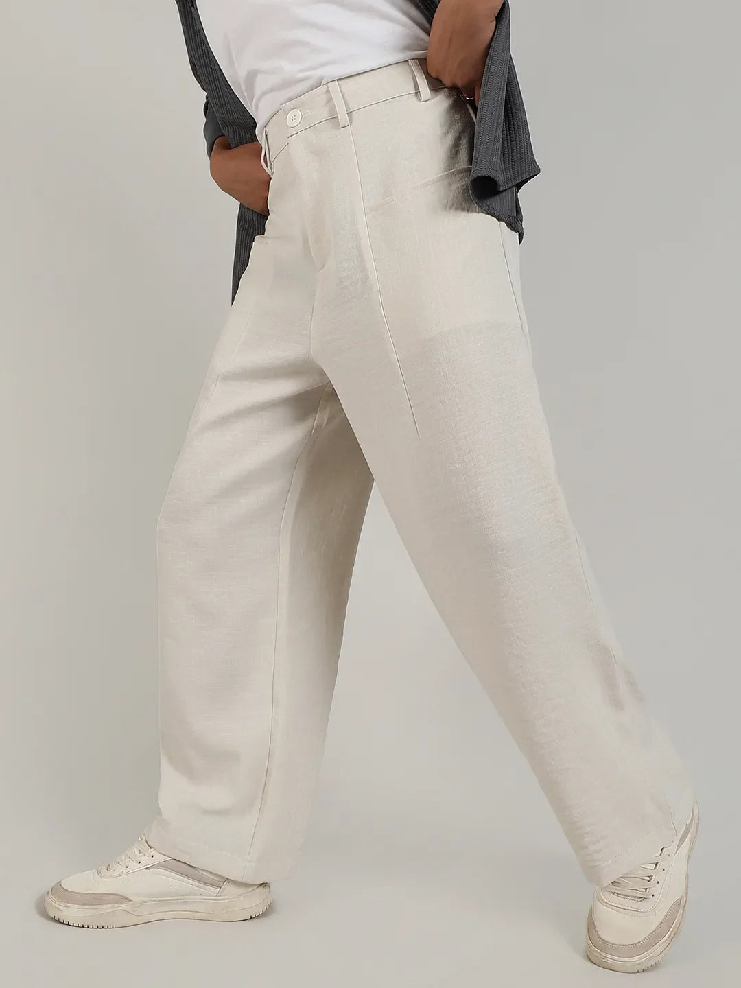 Tailored Linen-Blend Trousers